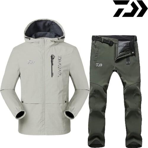 Reflective Daiwa Winter Fishing Clothing Sets Men Breathable Keep Warm Protection Outdoor Sportswear Clothes Fishing Clothes