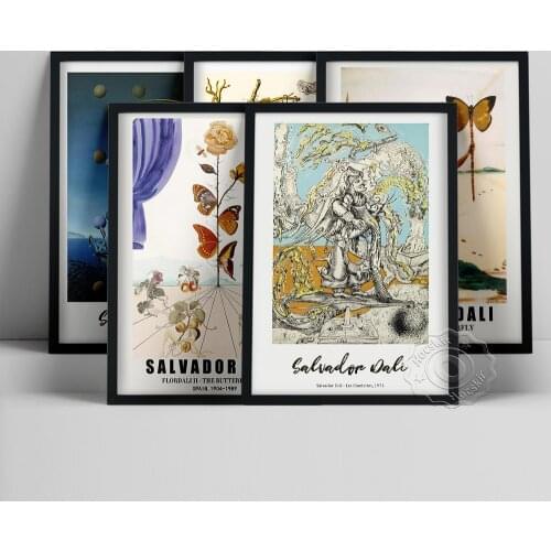 Vintage Salvador Dali Poster, Dali Flordali Ii The Butterfly Rose Lithograph, Dali L'Oeil Du Peintre Watercolor Print, Idea Gift
