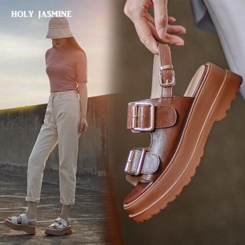 Sheepskin Womens Shoes Casual Matte Shoes for Women Sandals Fashion Handmade 2021 New Summer Shoes Platform Sandals Slippers