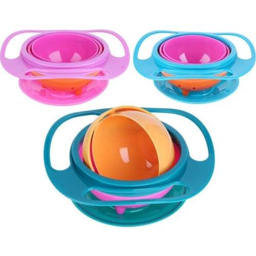 Universal Baby Novelty 360 Degree Rotary Gyro Umbrella Bowl Practical Spill-Proof Children Kids Tableware Feeding Balance Bowl