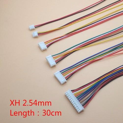 10pcs/lot JST XH 2.54 2/3/4/5/6/7/8/9/10 Pin Pitch 2.54mm Connector Plug Wire Cable 30cm Length 26AWG