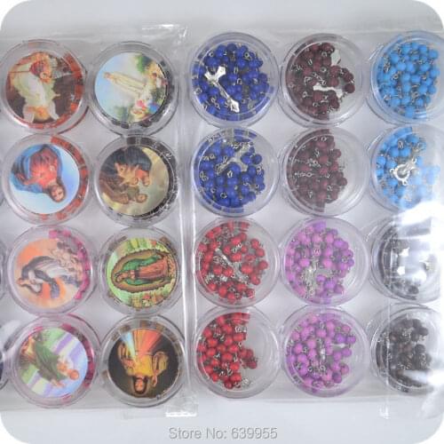 12x rose scented perfume wood Rosary Beads INRI JESUS Cross Pendant Necklace Catholic Orthodox Fashion Religious jewelry