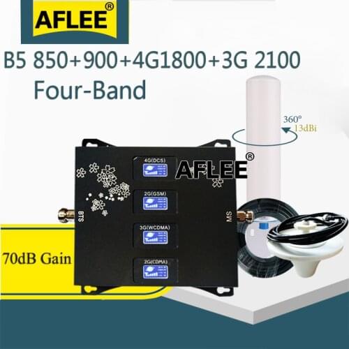 2020 New!! B5 850 900 1800 2100 Mhz Four-Band Cellular Amplifier Mobile GSM Repeater 2g 3g 4g Signal Booster CDMA DCS WCDMA Set