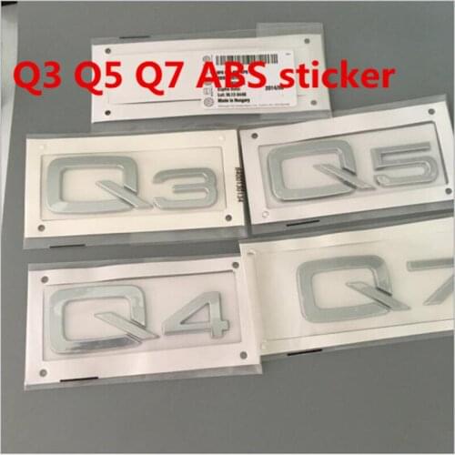 2X New Car Styling 3D ABS Chrome Q3 Q5 Q4Q7 Trunk Rear Boot Badge Emblem Auto Sticker
