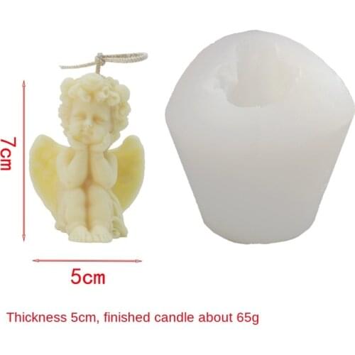 3d Cute Angel Baby Shape Candle Mold Aromatherapy Plaster Gypsum Scented Candle Silicone Wax Mould