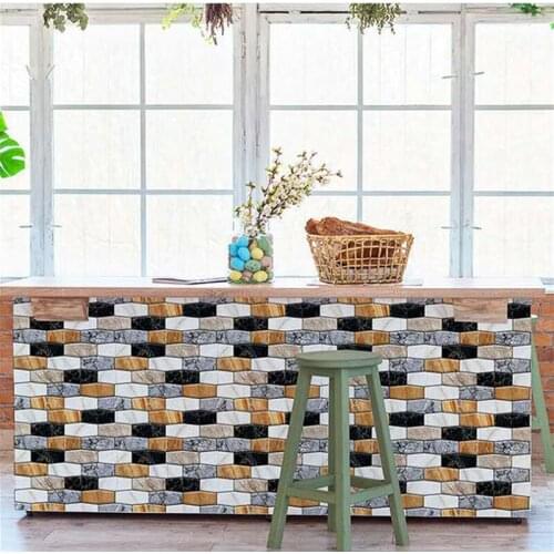 6 Pcs 3D Home Decoration Brick Wall Stickers DIY Decor Self-Adhesive Waterproof Wallpaper For Kid Room kitchen Bedroom Sticker