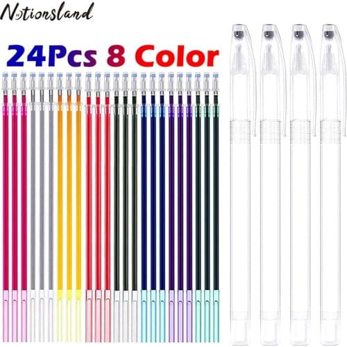 4pcs Water Soluble Disappearing Pen with 24 Fabric Marker Refills Marking for Sewing Quilting and Dressmaking Tailors Chalk