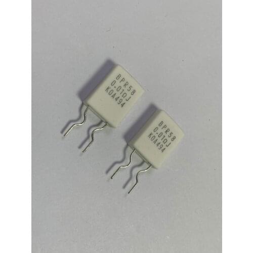 5Pcs/Lot/ KOA BPR58 5W 0.01r 10mr R01 5% direct plug oxygen free copper lead non inductive ceramic cement resistor