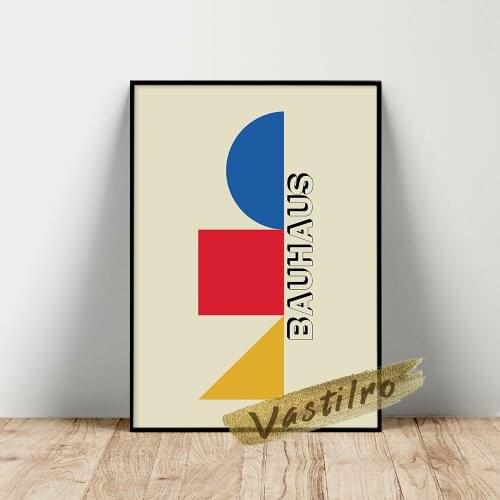 Bauhaus Retro Poster Solid Geometric Graph Circles Triangle Square Art Prints Canvas Painting Modern Living Room Wall Picture
