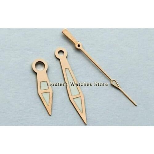 Goutent Rose Gold Watch Hands Green luminous fit Miyota 8205,8215,821A movement