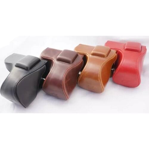 New Retro Vintage Pu Leather camera Bag For Sony NEX 5N Nex 5T Nex 5R camera Case With Strap Black Coffee Brown Red