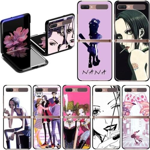 Case for Samsung Galaxy Z Flip 5G Hard Cases for Galaxy Z Flip 6.7" Black Phone Cover NaNa osaki