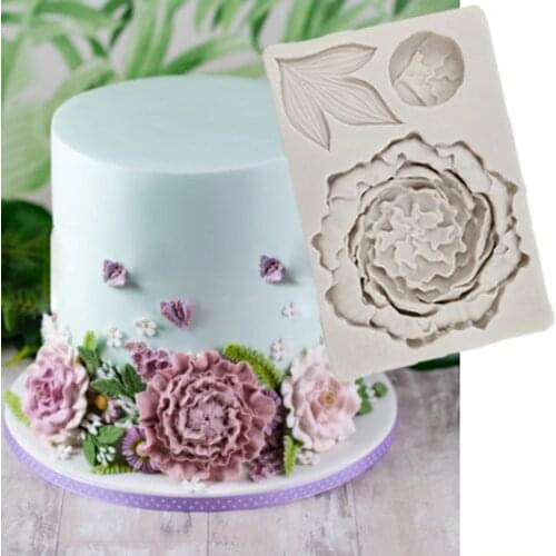 Peony Mould Fondant Cake Decorating Tools Silicone Molds Sugarcrafts Chocolate Baking Tools for Cakes Gumpaste Form