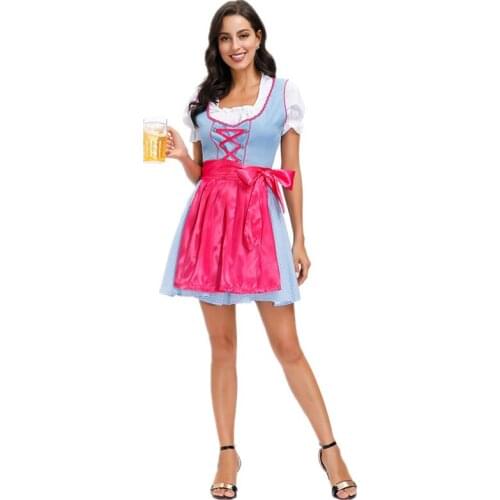 German Oktoberfest Costume Women Beer Party Dress Bavarian Traditional Beer Maid Costume