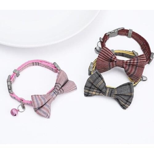 Pet Dog Cat Necklace with Bell Adjustable Strap for Cat Collar Dogs Accessories Pet Dog Bow Tie Puppy Bow Ties Dog Pet Supplies