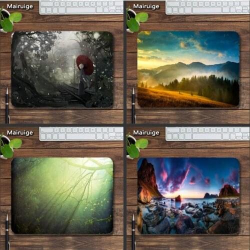 Mairuige Beauty Mousepads Fantasy Tables Mats 22X18/25X20cm Landscape Painting Style Creative DIY Rubber Anti-skid Mouse Pad