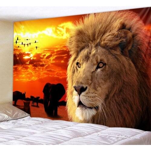 Lion tapestry animal lion background wall hanging bohemian hippie decoration living room bedroom dormitory home decoration tapes