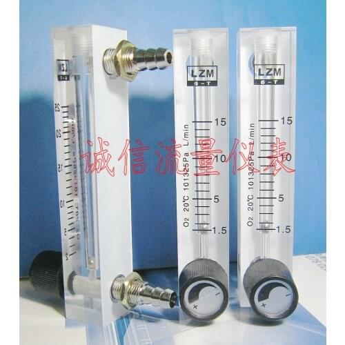 LZM-6T O2 oxygen bar adjustable small flow meter 1.5~15L/min panel type oxygen flowmeter