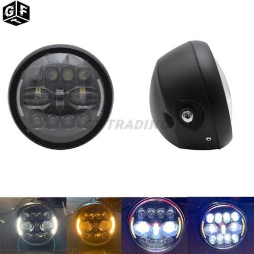 Motorcycle 7.5 inch LED Headlight W/ Turn Signal Light for Harley Choppe Bobber Street Tracker Yamaha Honda Suzuki Cafer Racer