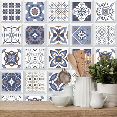 Mosaic Ceramic kitchen Tiles Abstract Pattern Wall Sticker Wall Background Decoration Wallpaper Home Decor Vinly Art Wall Decals