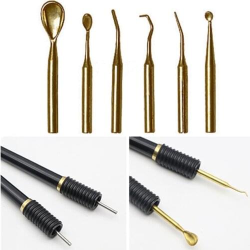 6pcs Wax Tips / Pot for Dental Lab Electric Wax Carving knife Pen Waxer Machine