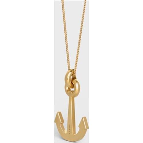 2021 new ship anchor necklace brass long necklace sweater chain summer long chain mens and womens fashion