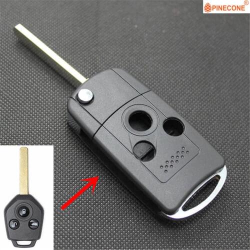 PINECONE Key Case for Subaru Forester Outback Xv Legacy Car Key 3 Button Blank 65 Blade Modified Remote Key Fob Shell