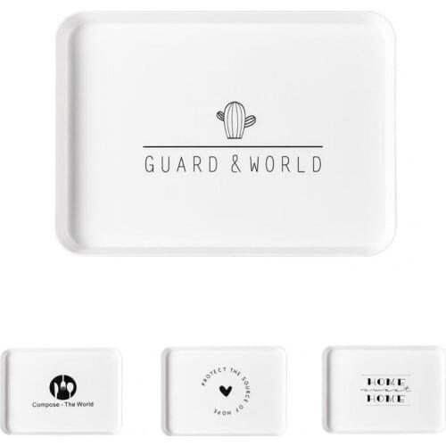 Serving Tray Storage Organize Fruit Serving Tray All-purpose Washable Plastic Rectangle Breakfast Fruit Bread Food Dish for Gift