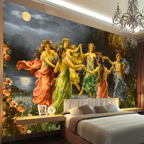 Custom Photo Classic European Style Hand Painted Character Oil Painting Living Room Bedroom Home Decoration Wall Mural Wallpaper