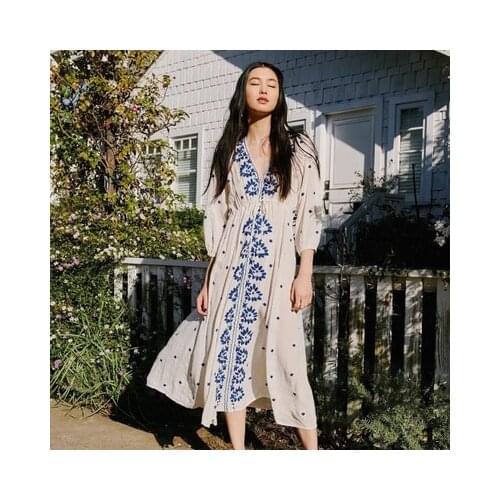 Holiday Bohemian Embroidery Dress