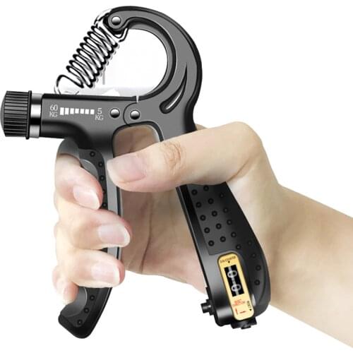 R-Shaped Mechanical Counting Adjustable Grip Sports Strength Exercise Enhancer Gripper Spring Finger Pinch Expander Wrist Bone