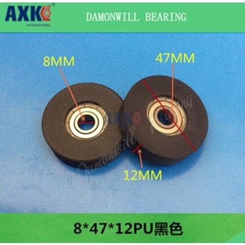 With screw 8*47*12PU plastic bearing roller 608 polyurethane roller positioning wheel nylon guide wheel 4PCS