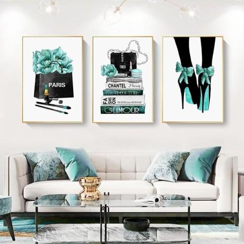 Nordic Print Poster 3 Panel Modern Fashion Paris Heels Wall Art Canvas Painting Wall Pictures for Living Room Home Decoration