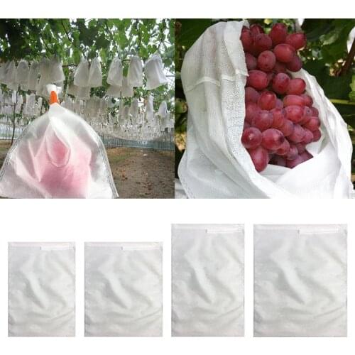 100x Garden Plant Fruit Protection Bag Strawberry Grape Banana Breathable Growing Breeding Nursery Vegetables Drawstring Bags