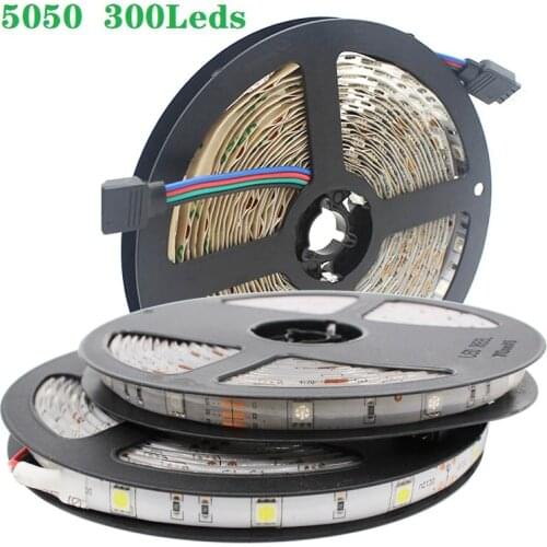 LED Strip 12V Ribbon LED Lights Strip RGB Tape SMD 5050 2835 Flexible 5M Diode Tape Without Remote LED Light Lamp for Room TV