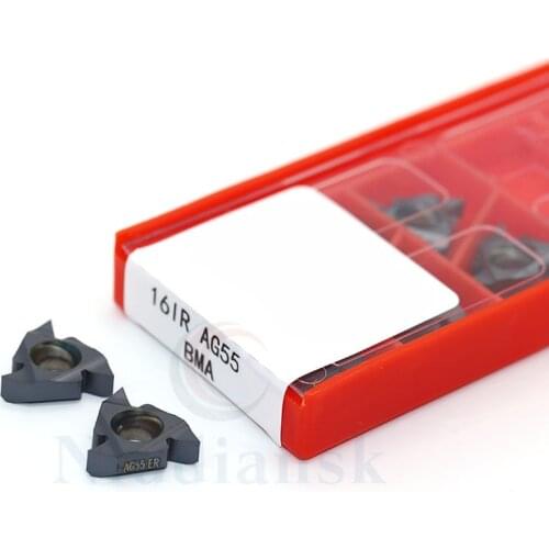 16IR AG55 A55 G55 AG 60 A60 G60 BMA 100% original external thread insert thread carbide insert lathe turning CNC Lathe tools