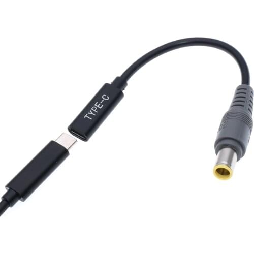 USB Type C Female PD Charging Cable Cord for Lenovo Thinkpad X61S R61 T410 T420S T400 T430 SL400 E425 Laptop Power Charger Adapt