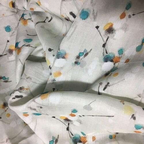High quality ramie fabric Ink and wash printing tissu Fashion gown, dress, trousers, shirt and jacket fabrics