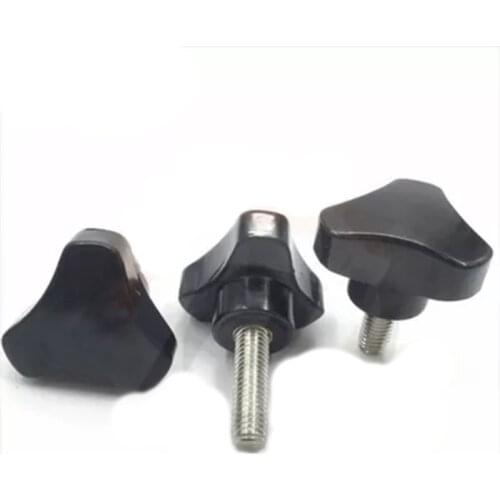 1Pcs M10 Stainless Steel Triangle handle Plastic head Hand screws Arc Knob Screw Length 15mm-50mm