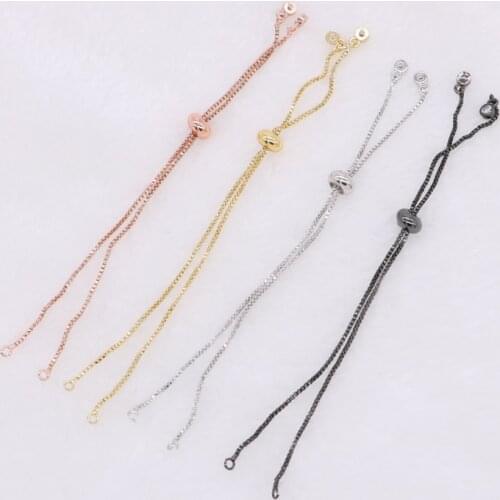 20 pieces Bracelets chain jewelry finding mix colors with crystal beads ball adjustable Gems jewelry findings 1466