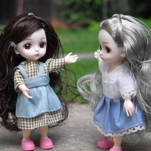 3D eyes 16cm BJD doll 1/8 doll 6 inches doll clothes shoes wig change makeup makeup girl birthday gift