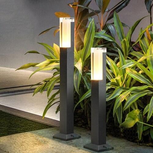 Thrisdar Acrylic Outdoor Pathway Lawn Light Waterproof Garden Hallway Lawn Pillar Lamp Landscape Villa Street Lawn Post Lamps
