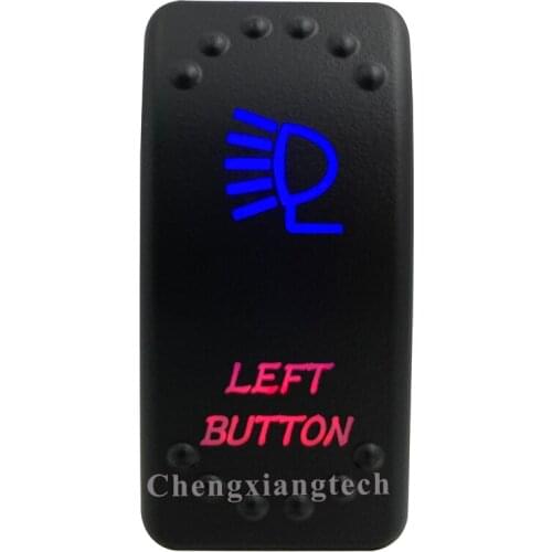 Car Boat Truck Rv Bus - On Off - Up Blue & Down Red Led - Rocker Switch - LEFT BUTTON - 5 Pins - SPST - Waterproof