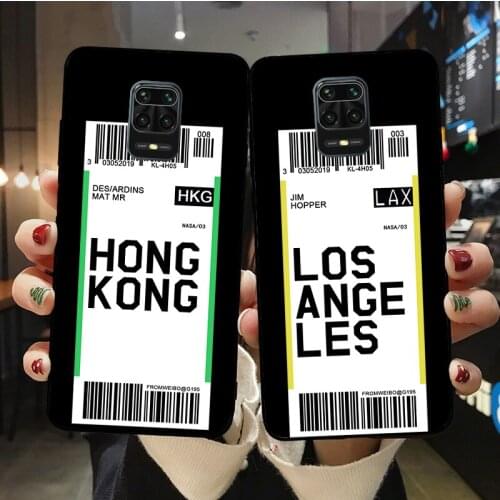 Hot Air Ticket Travel New York Los Phone Case for Mi10 Mi9T MiA3 Mi11 Pro Ultra Redmi Note 6 7 8 9 National Entry Permit Cover