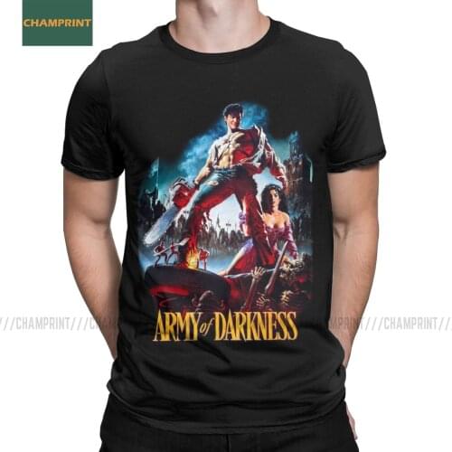 Army Of Darkness Ash Vs The Evil Dead T Shirts Mens Cotton T-Shirts Horror Movie Bruce Campbell Raimi Sam Film Groovy Tee Shirt