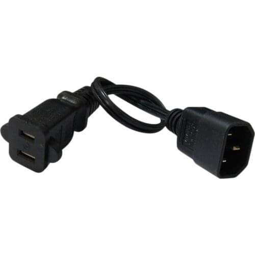 IEC 320 C14 Male Plug to USA 2Pin Female Socket Power Adapter Cable,C14 to Nema 1-15R 2P Power Adaptor Cord