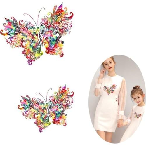 Creative Butterfly Pattern Patches Heat Transfers Cartoon Cars Flowers Clothes Stickers Iron On Patches For Clothing T-shirts