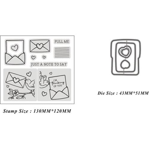 Love Envelope Metal Cutting Dies and Stamps DIY Scrapbook Photo Album Decorative Embossing Paper Cards 2021 New