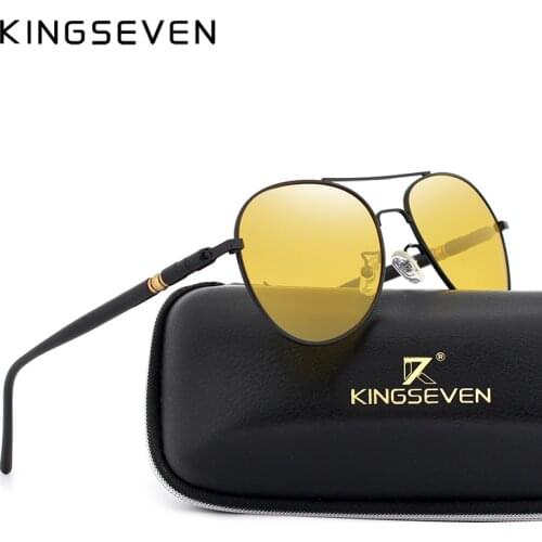 Kingseven 2017 Mens Sunglasses Night Vision Goggles HD Polarizer Sun glasses Men Driving Eyewear Male Women Accessories