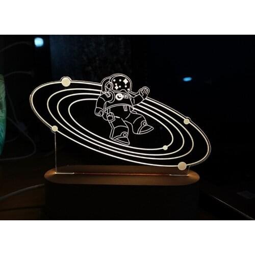 3D Astronaut Night Light LED Change Light Room Decoration Table Lamp ValentineS Day Christmas Creative Sleep Light Gift
